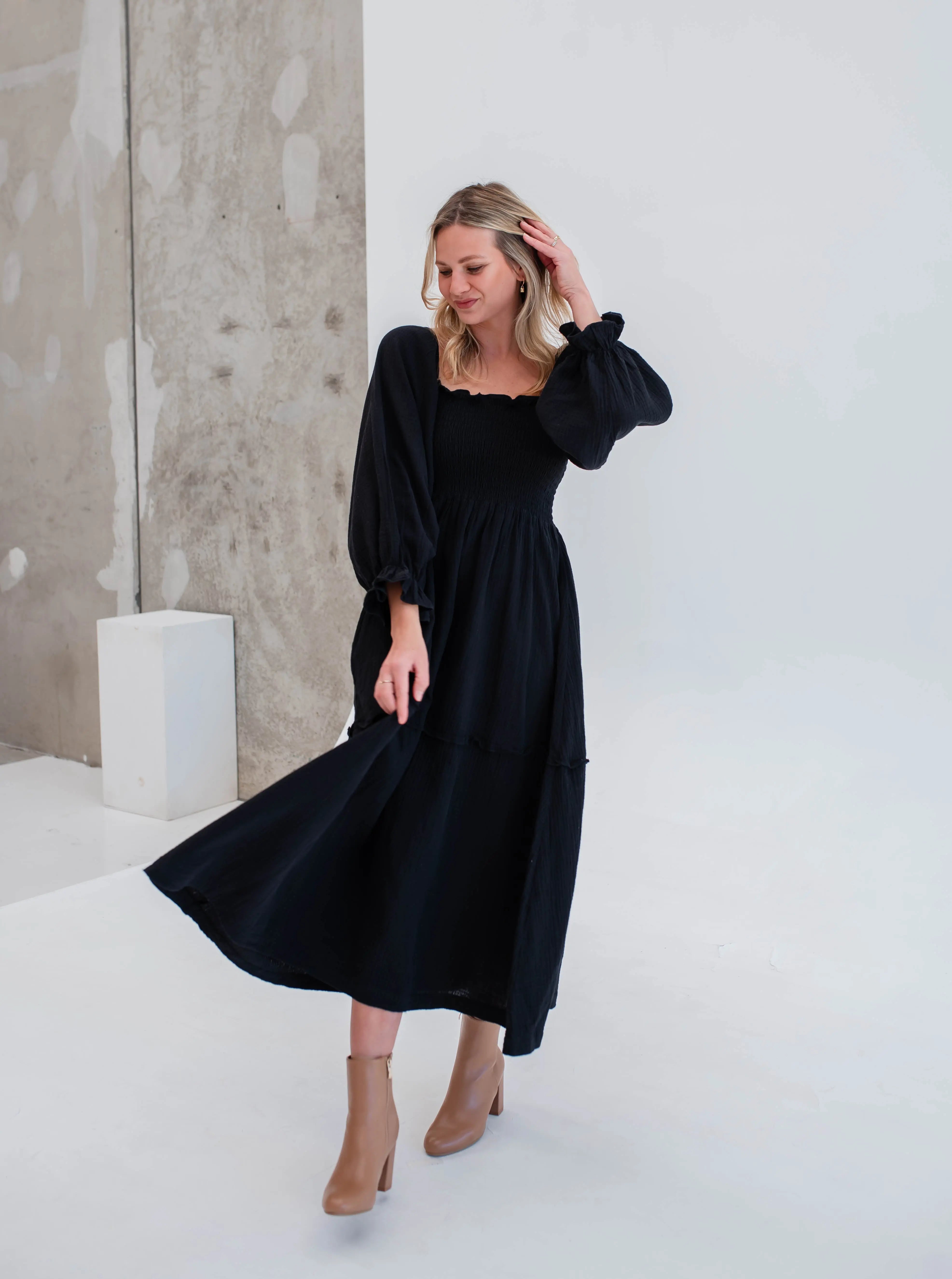 Willa Organic Cotton Dress - Women's "Black" FROM ZION