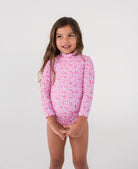 Recycled Rash Swimwear - Pink Abstract FROM ZION