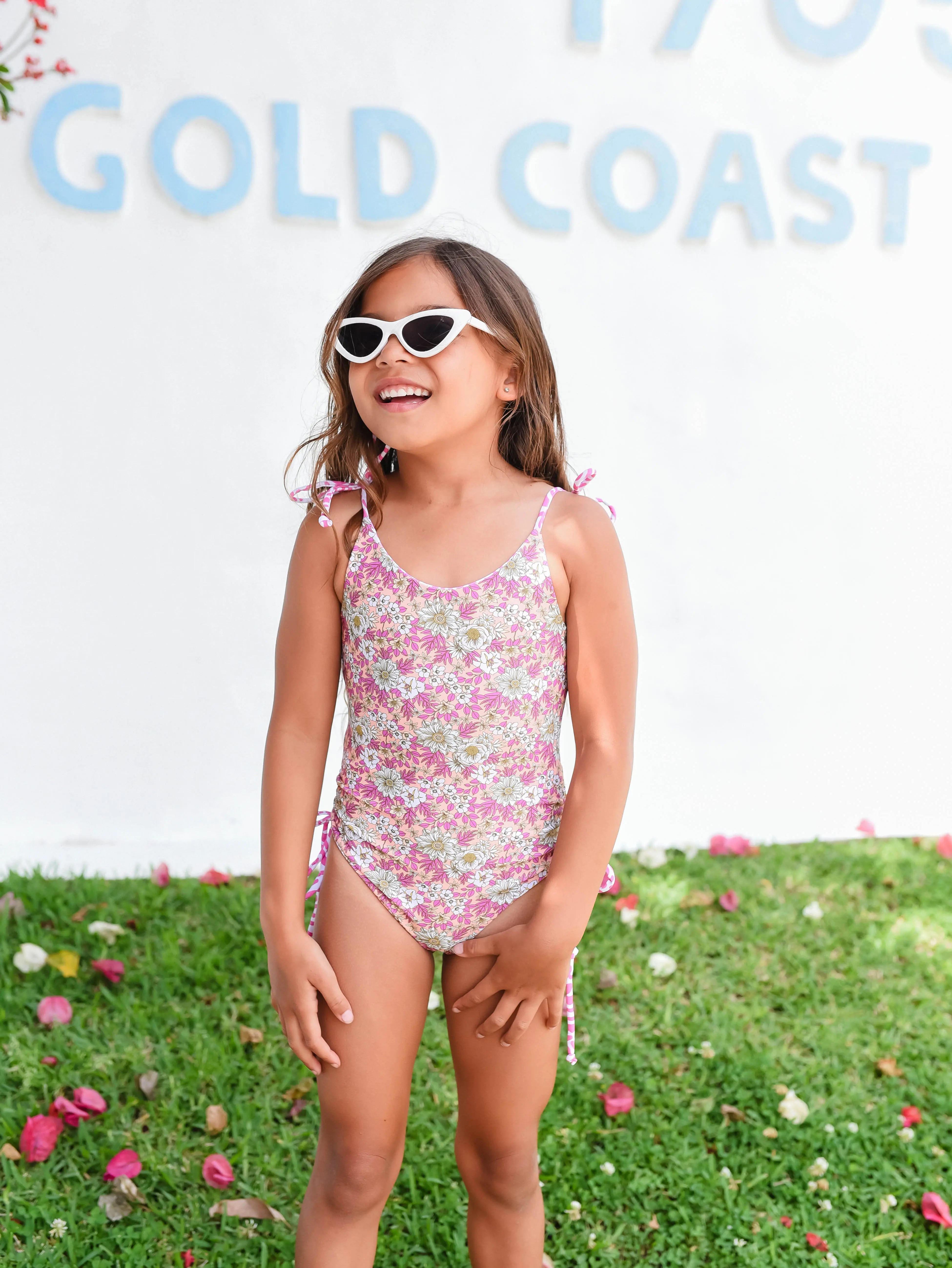 Recycled Reversible One Piece - Pink Abstract & Peach Floral FROM ZION