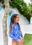 Recycled Rash Swimwear - Blue Seaweed FROM ZION