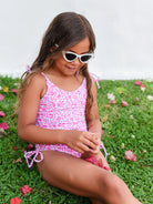 Recycled Reversible One Piece - Pink Abstract & Peach Floral FROM ZION