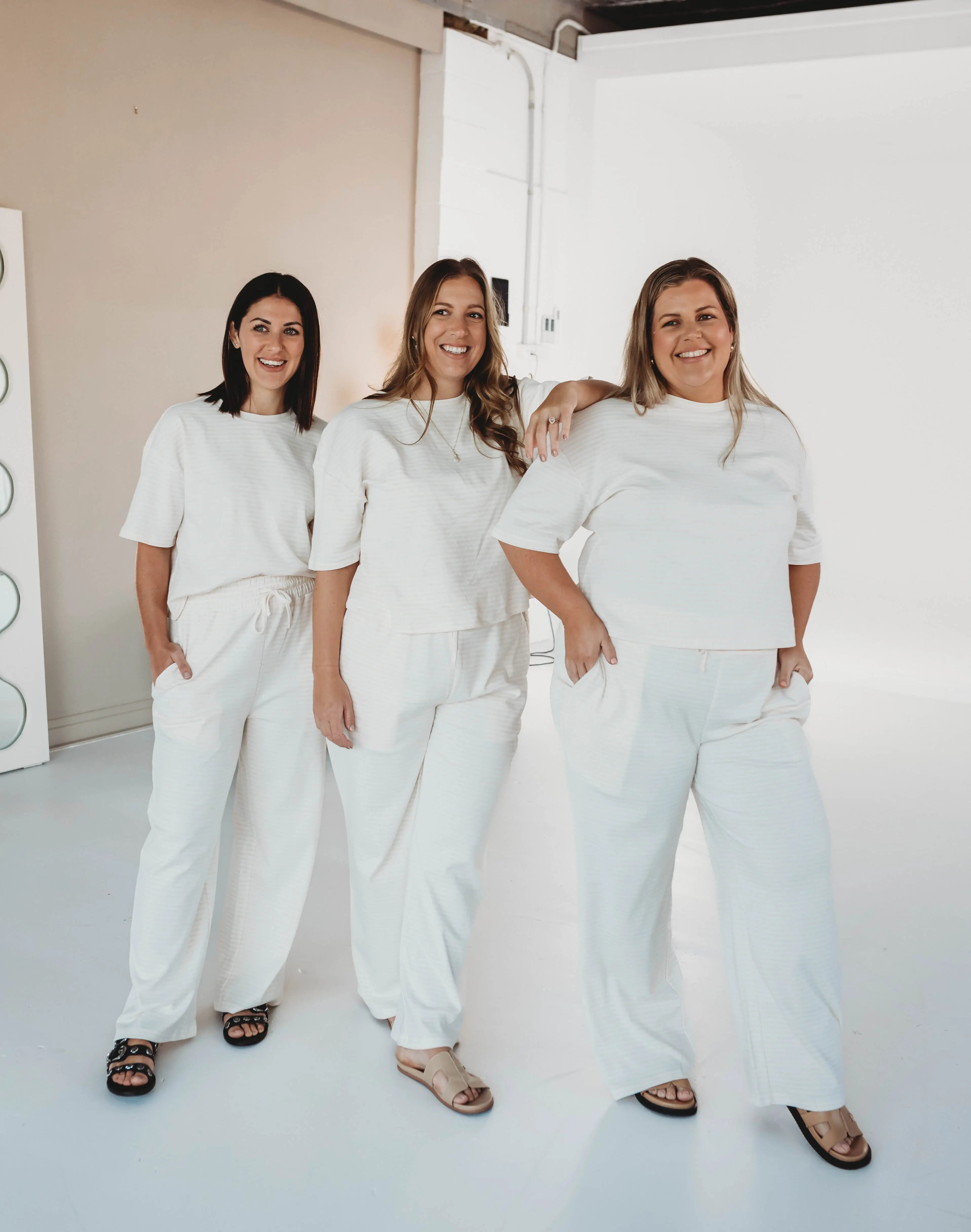 August Striped Set - Women's "Beige" FROM ZION