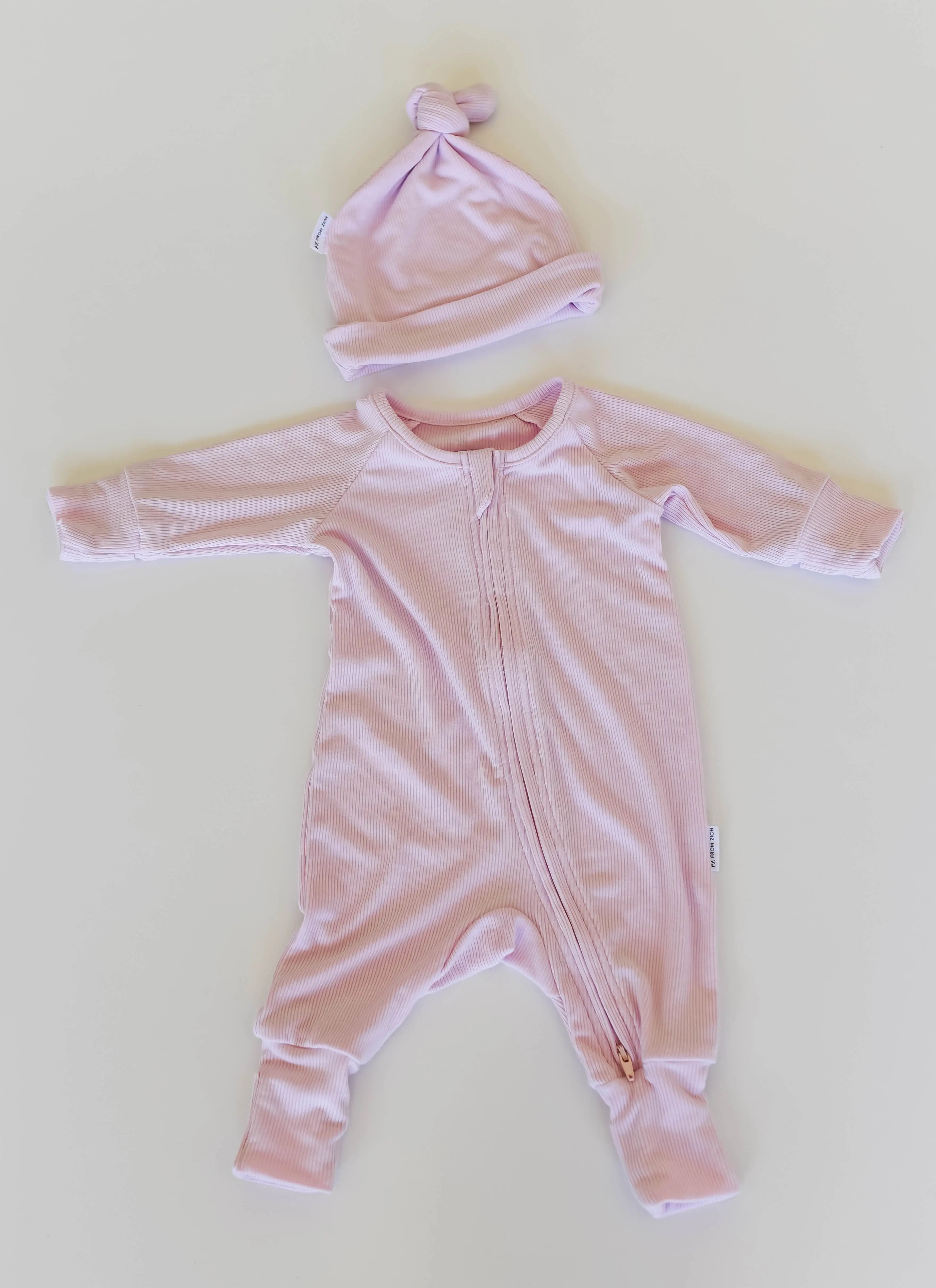 Ribbed Bamboo Baby Onesie - Lolly Pink FROM ZION