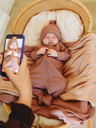 Ribbed Bamboo Baby Beanie - Choccy FROM ZION