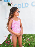 Recycled Reversible One Piece - Pink Abstract & Peach Floral FROM ZION