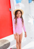 Recycled Rash Swimwear - Pink Abstract FROM ZION