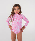 Recycled Rash Swimwear - Pink Abstract FROM ZION