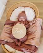 Ribbed Bamboo Baby Beanie - Choccy FROM ZION