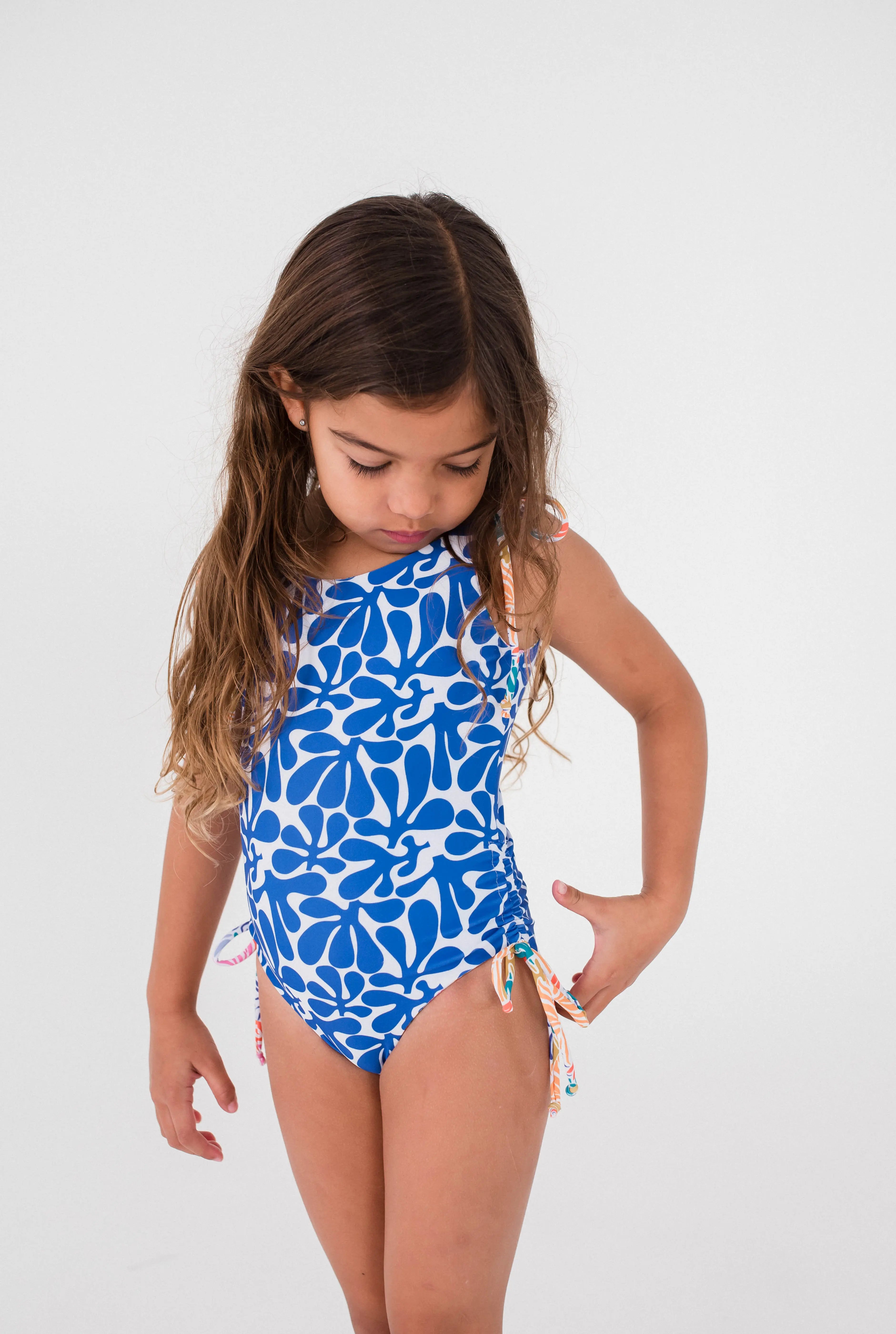 Recycled Reversible One Piece - Rainbow Palm & Seaweed Breeze FROM ZION
