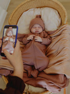 Ribbed Bamboo Baby Onesie - Choccy FROM ZION