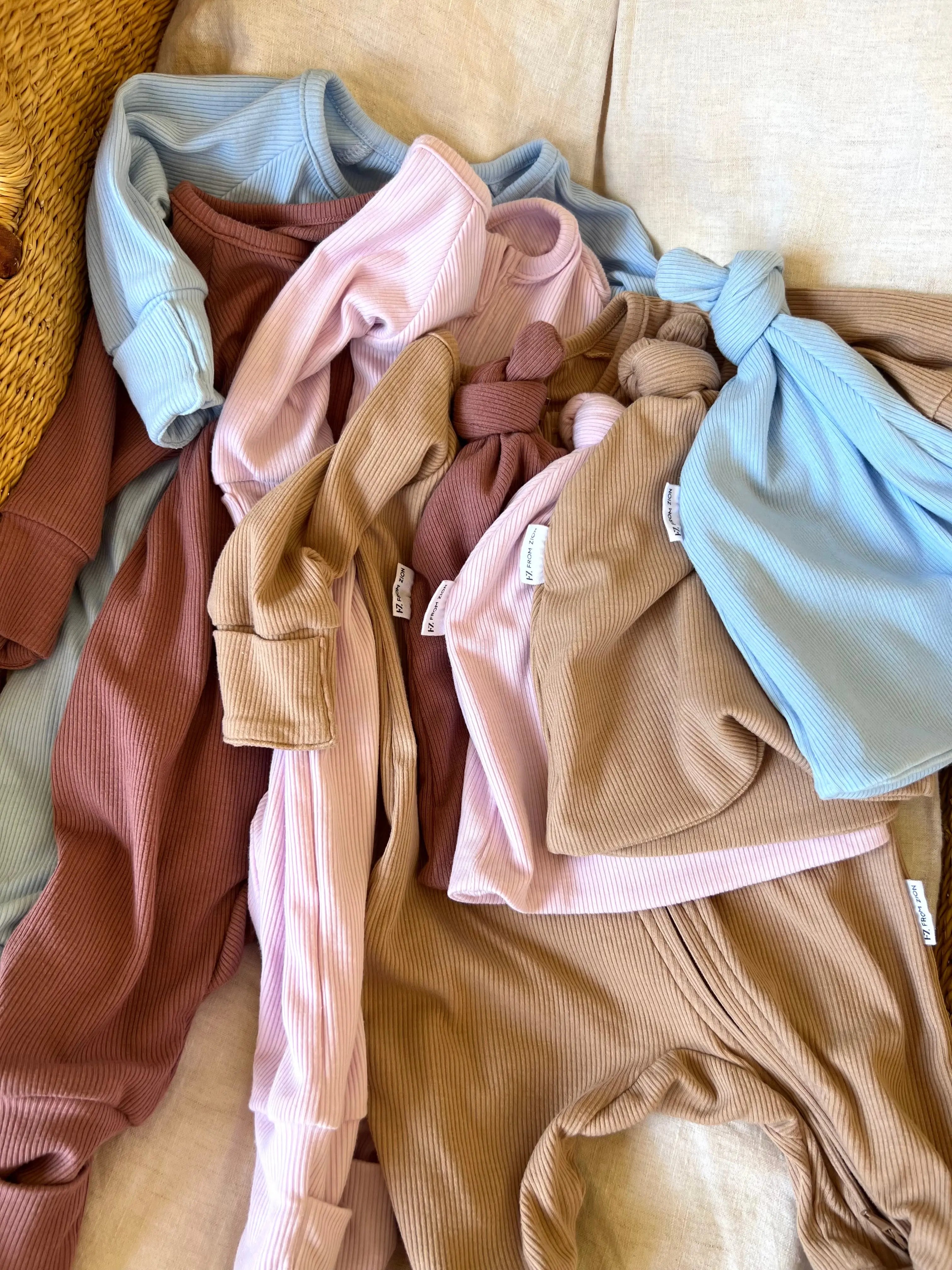 Ribbed Bamboo Baby Onesie - Lolly Pink FROM ZION