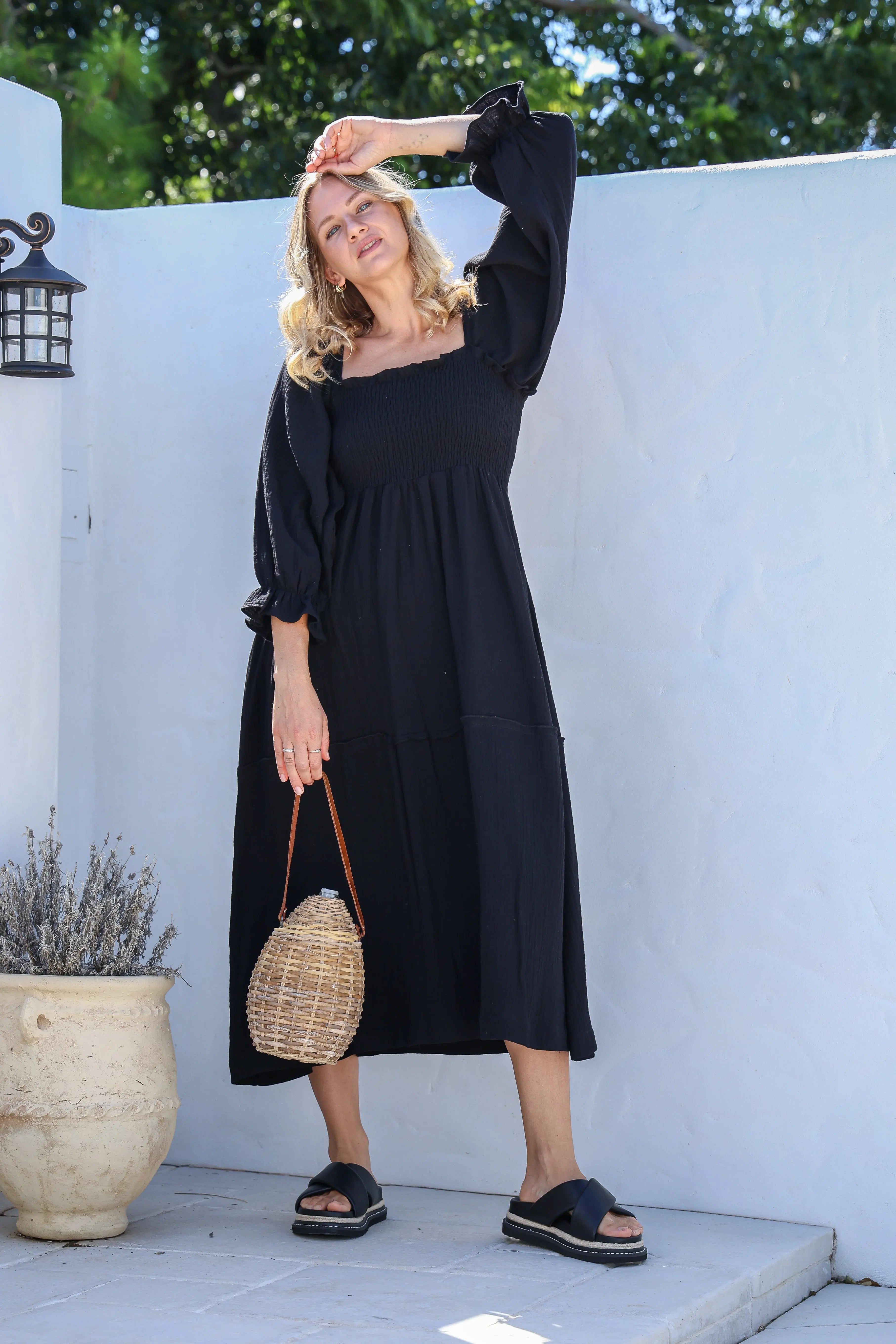 Willa Organic Cotton Dress - Women's "Black" FROM ZION