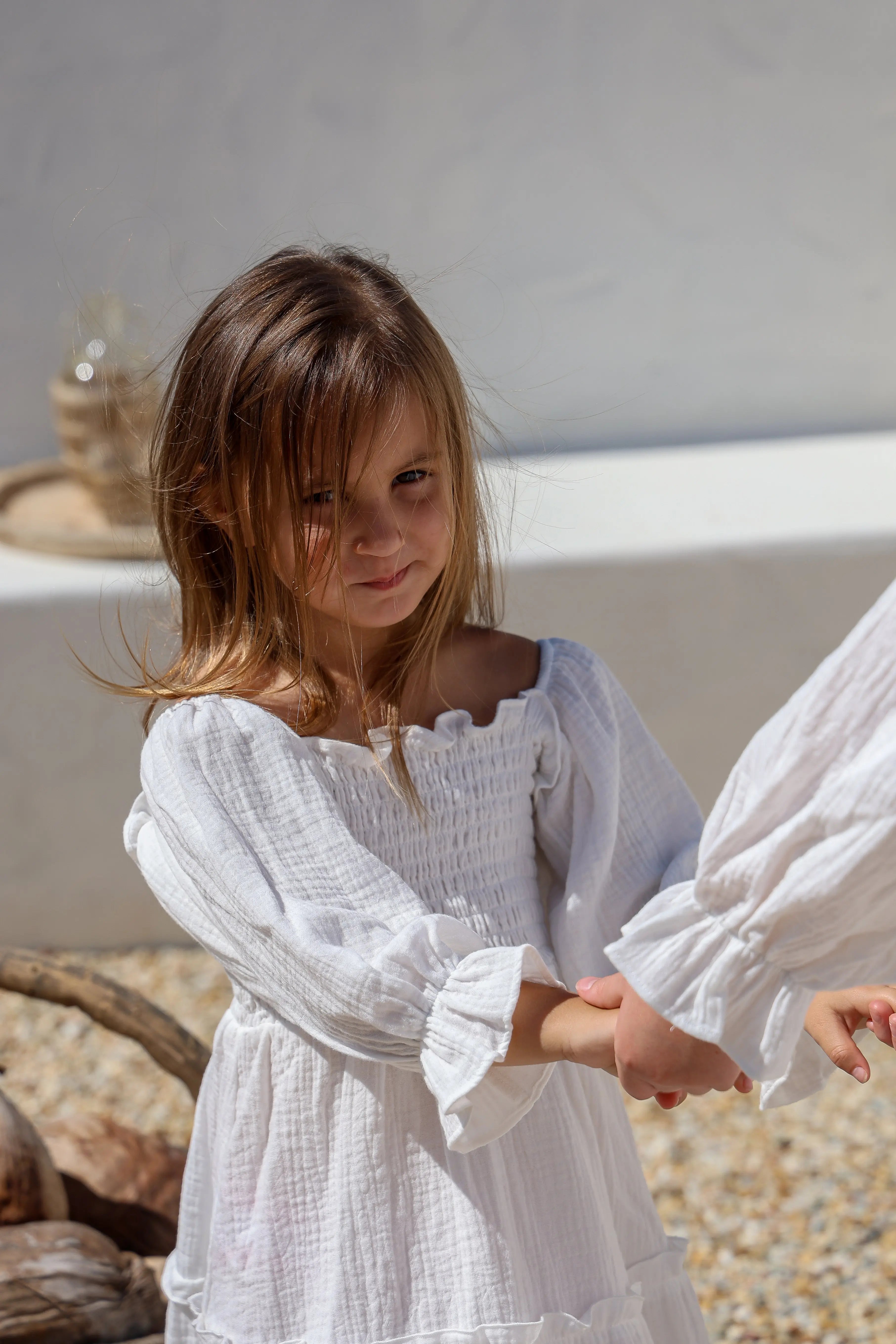 Willa Organic Cotton Dress - Kids "White" FROM ZION