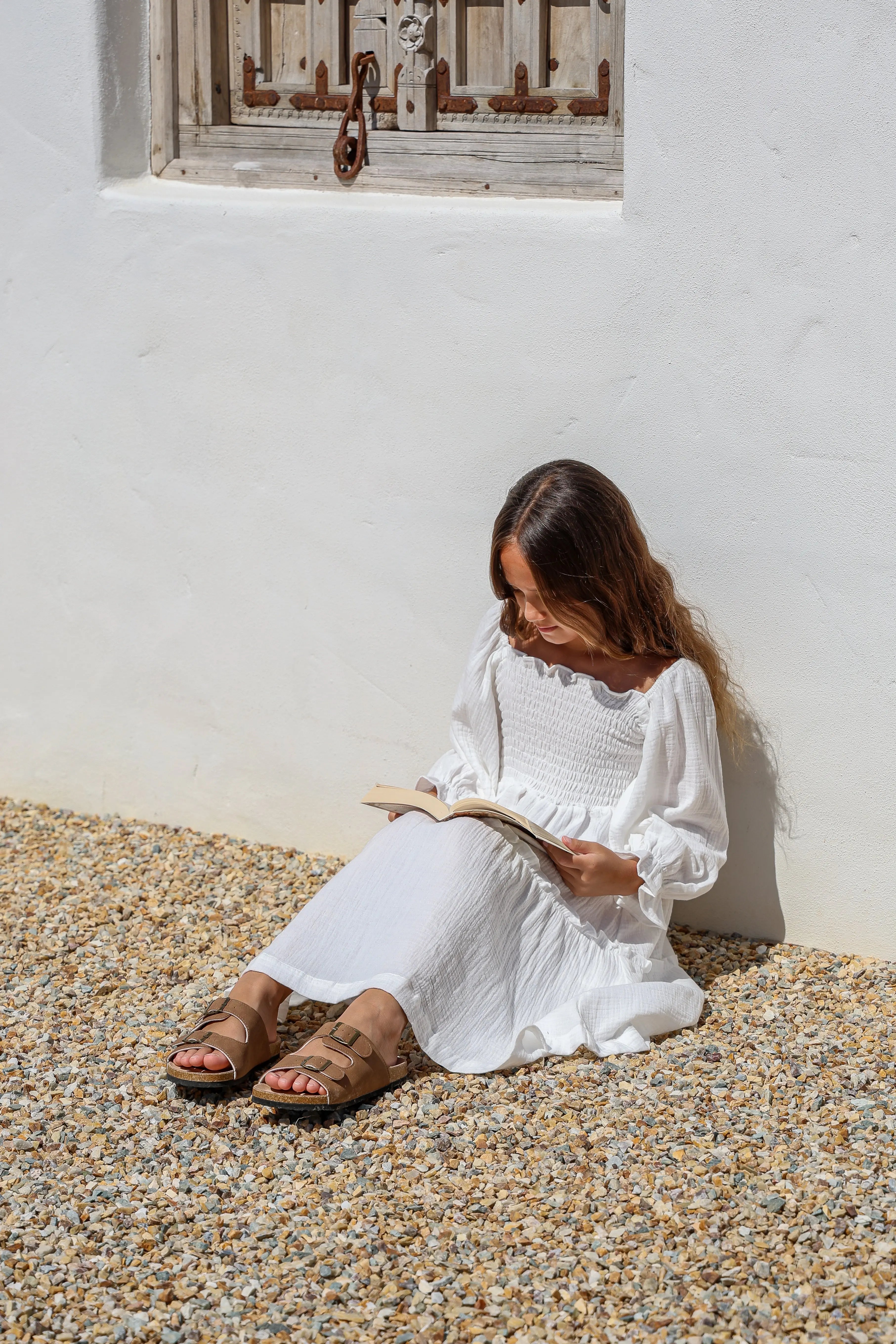 Willa Organic Cotton Dress - Kids "White" FROM ZION