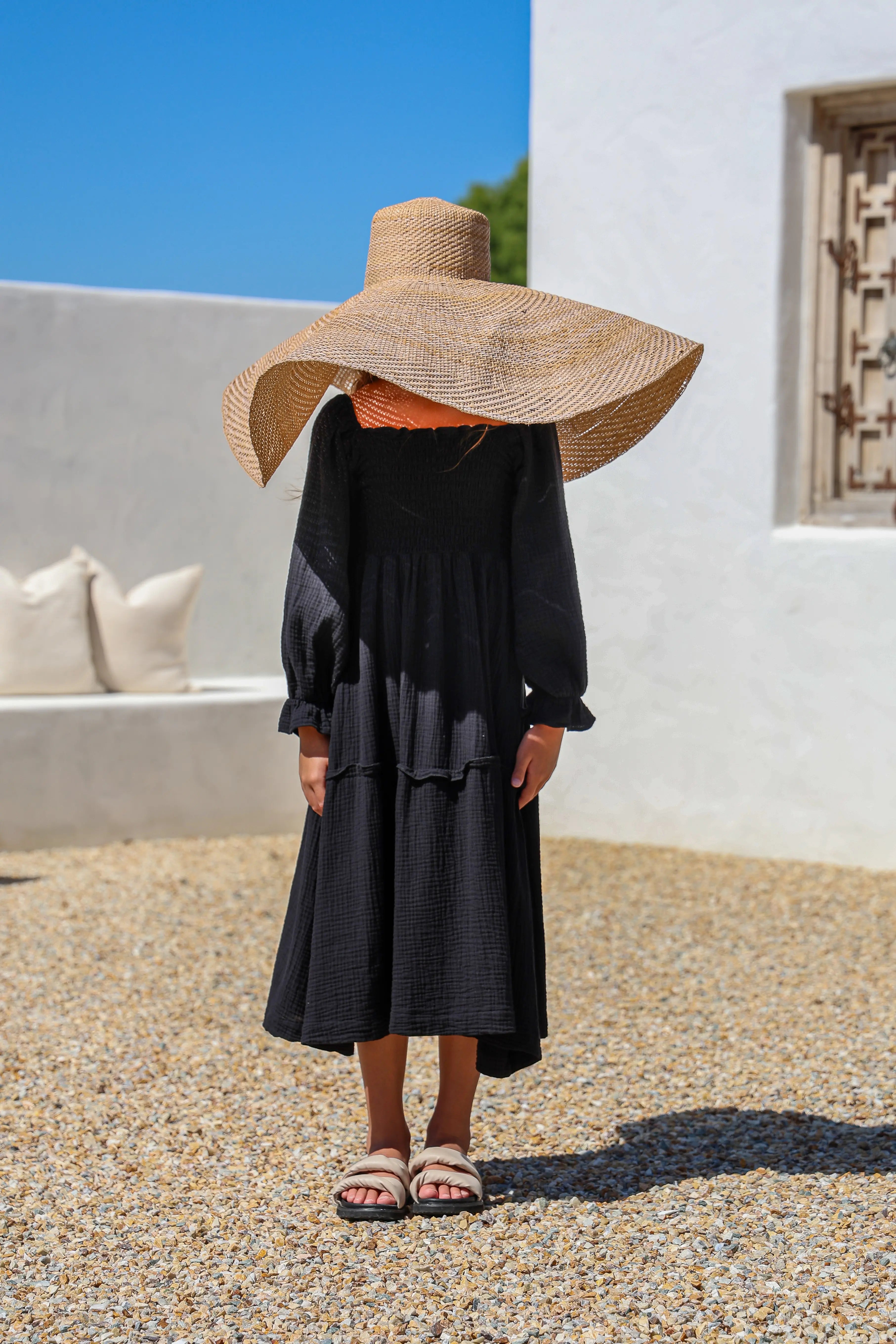 Willa Organic Cotton Dress - Kids "Black" FROM ZION