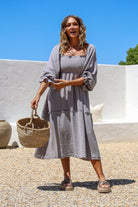 Willa Organic Cotton Dress - Women's "Hazy Blue" FROM ZION