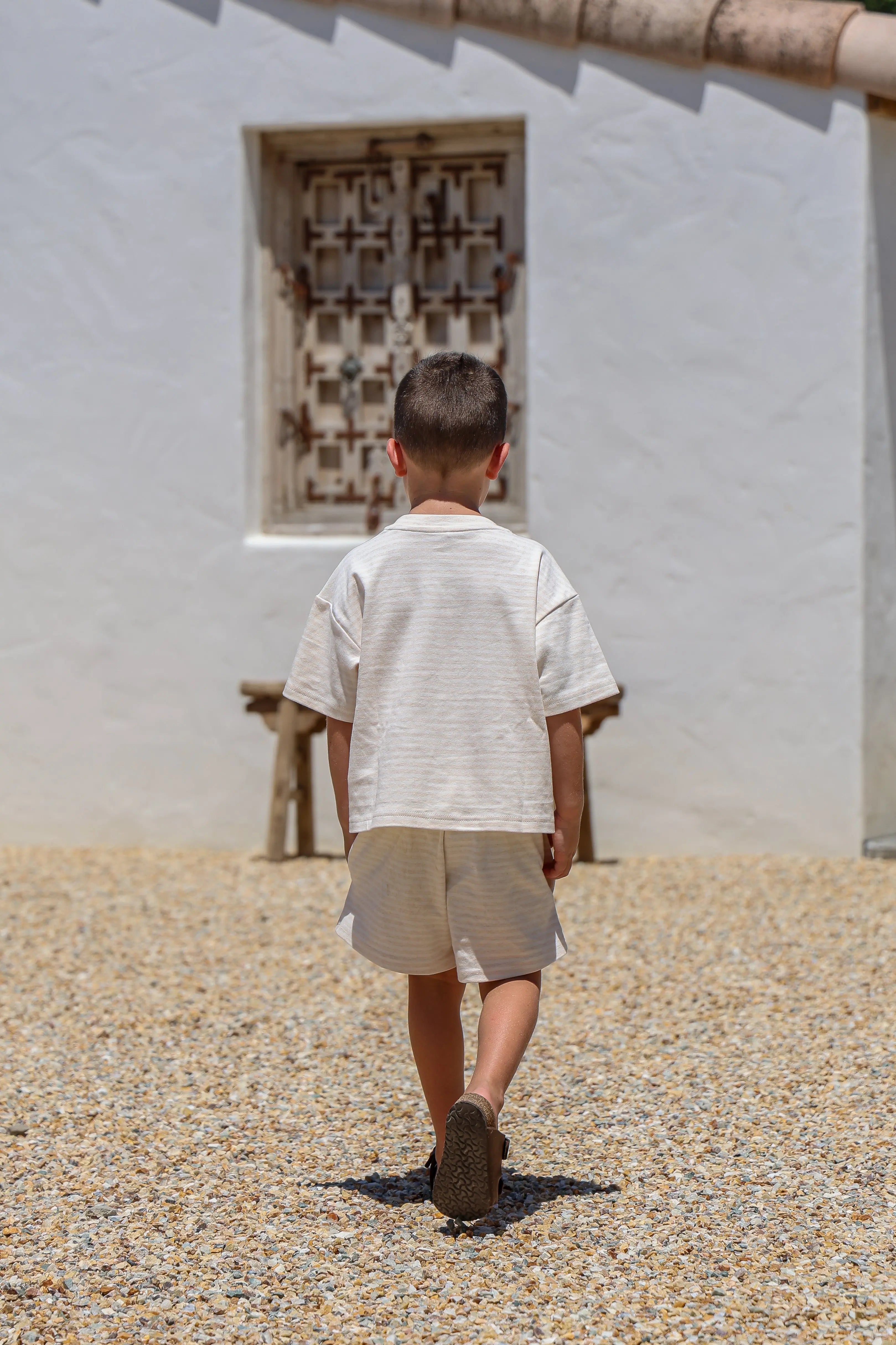 Billie Set "Kids" - Beige Stripe (100% Organic Cotton) FROM ZION