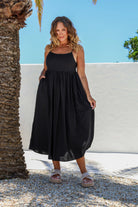 Romee Linen Dress - Women's "Black" FROM ZION