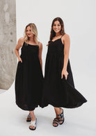 Romee Linen Dress - Women's "Black" FROM ZION