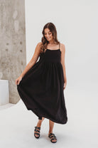 Romee Linen Dress - Women's "Black" FROM ZION