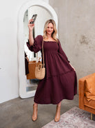 Willa Organic Cotton Dress - Women's "Choc Burgundy" FROM ZION