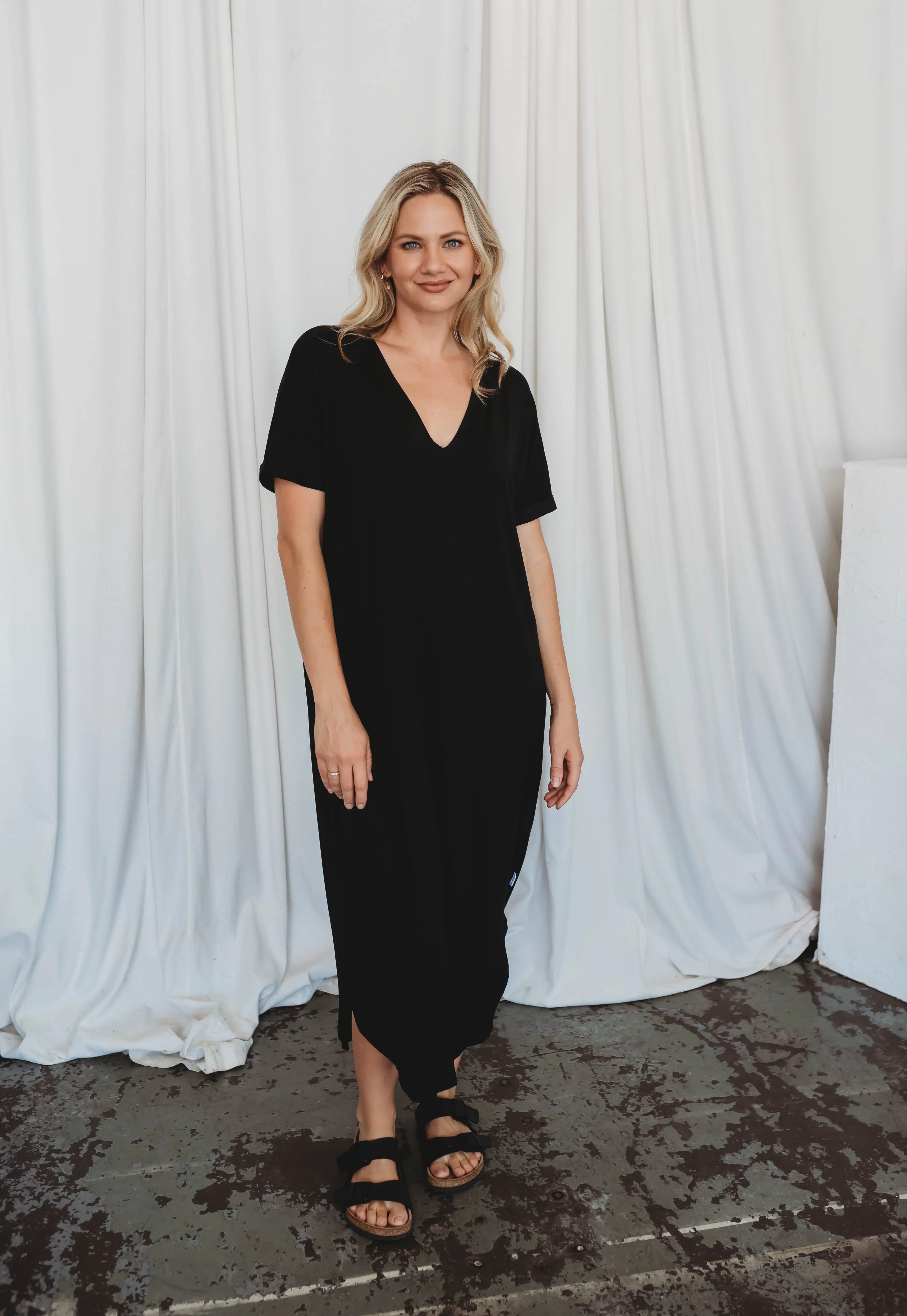 womens black maxi dress