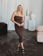 chocolate pencil skirt