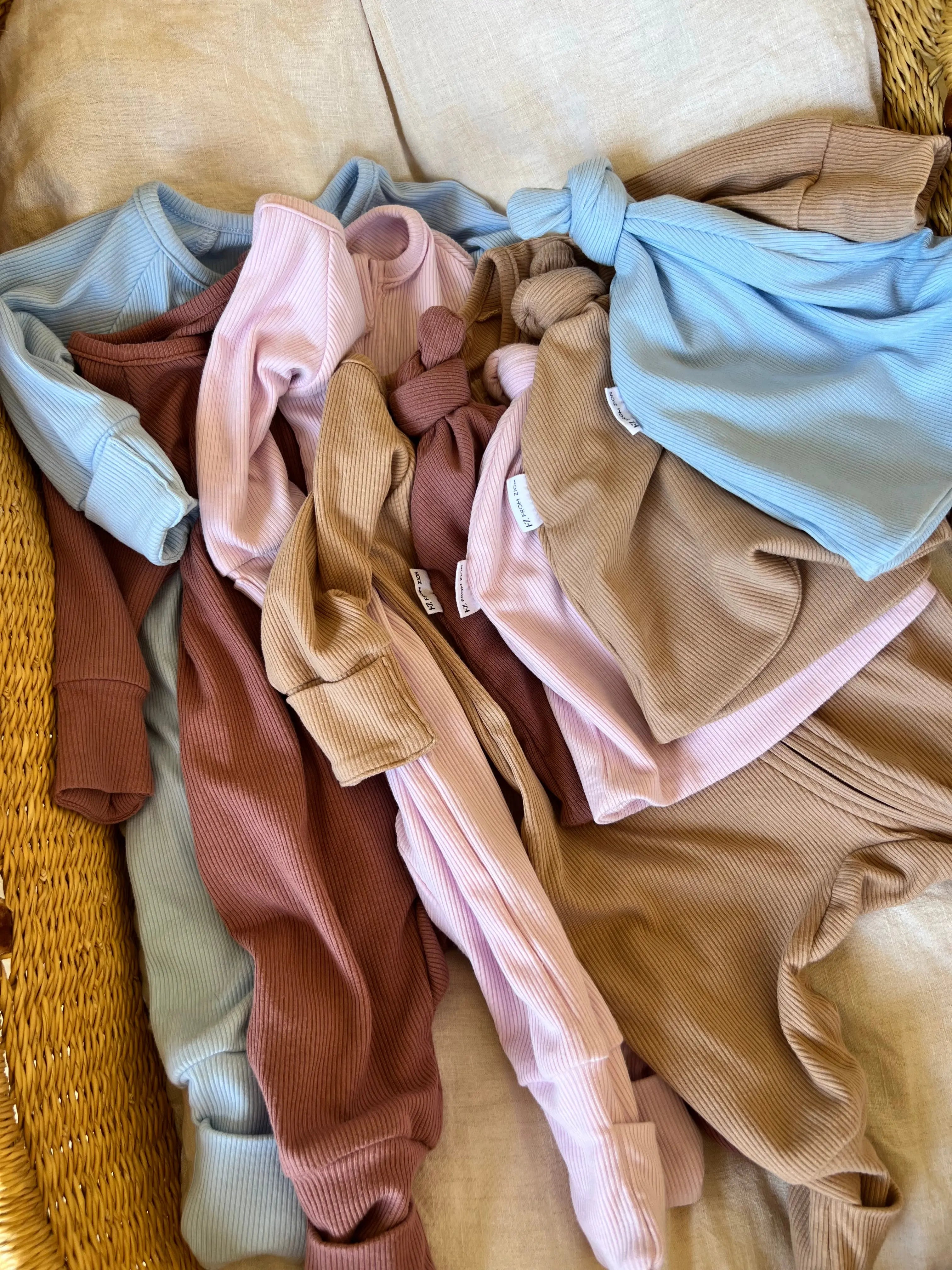 Ribbed Bamboo Baby Onesie - Choccy FROM ZION