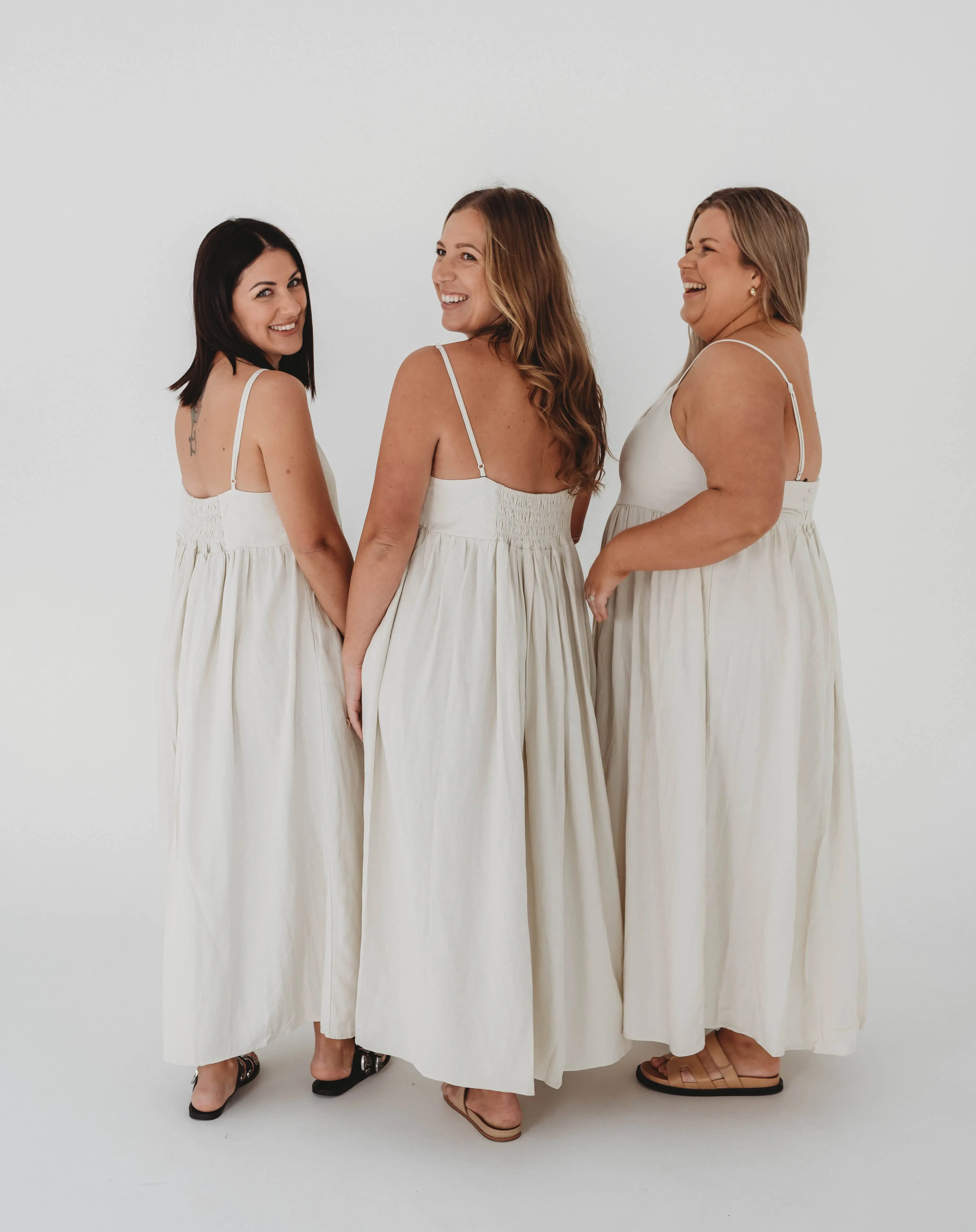 Romee Linen Dress - Women's "Ivory" FROM ZION