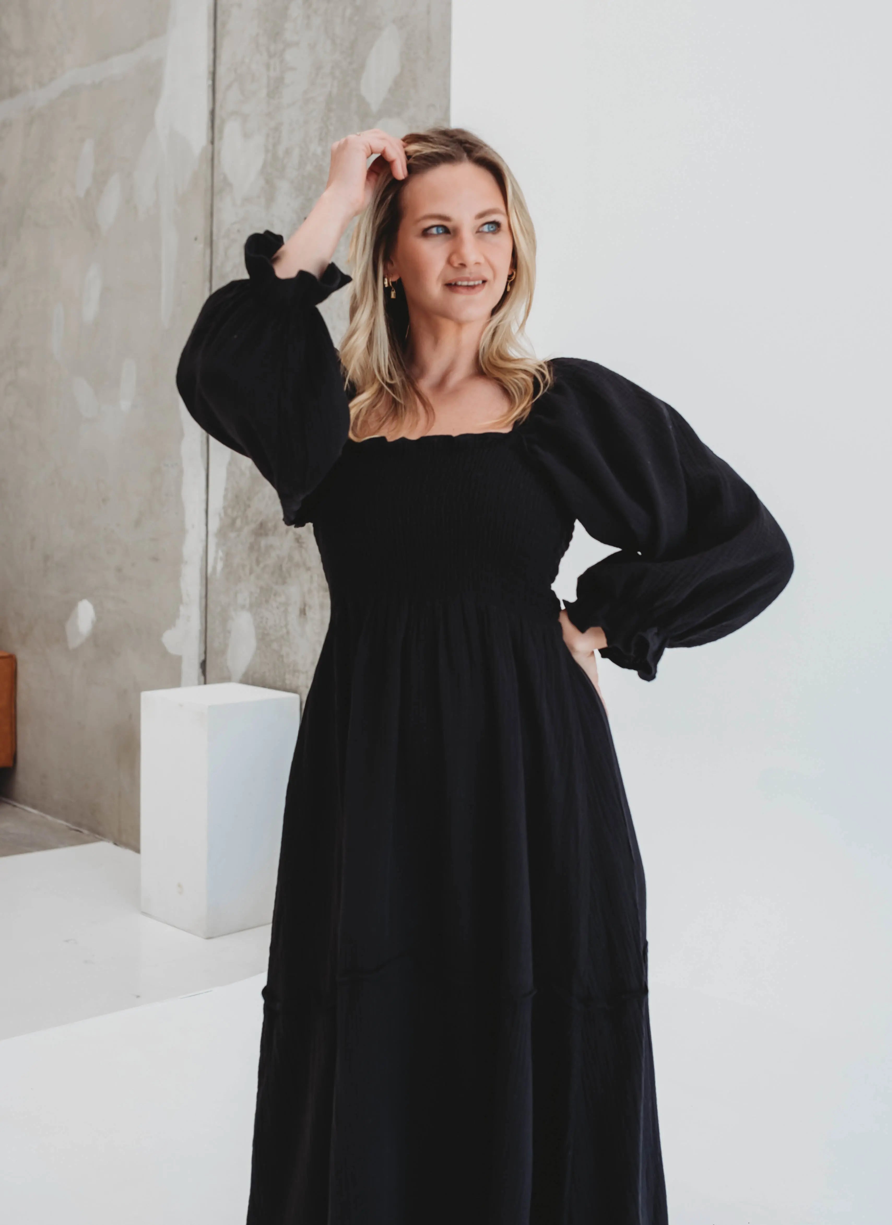 Willa Organic Cotton Dress - Women's "Black" FROM ZION