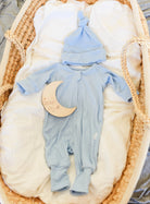 Ribbed Bamboo Baby Beanie - Sky Blu' FROM ZION