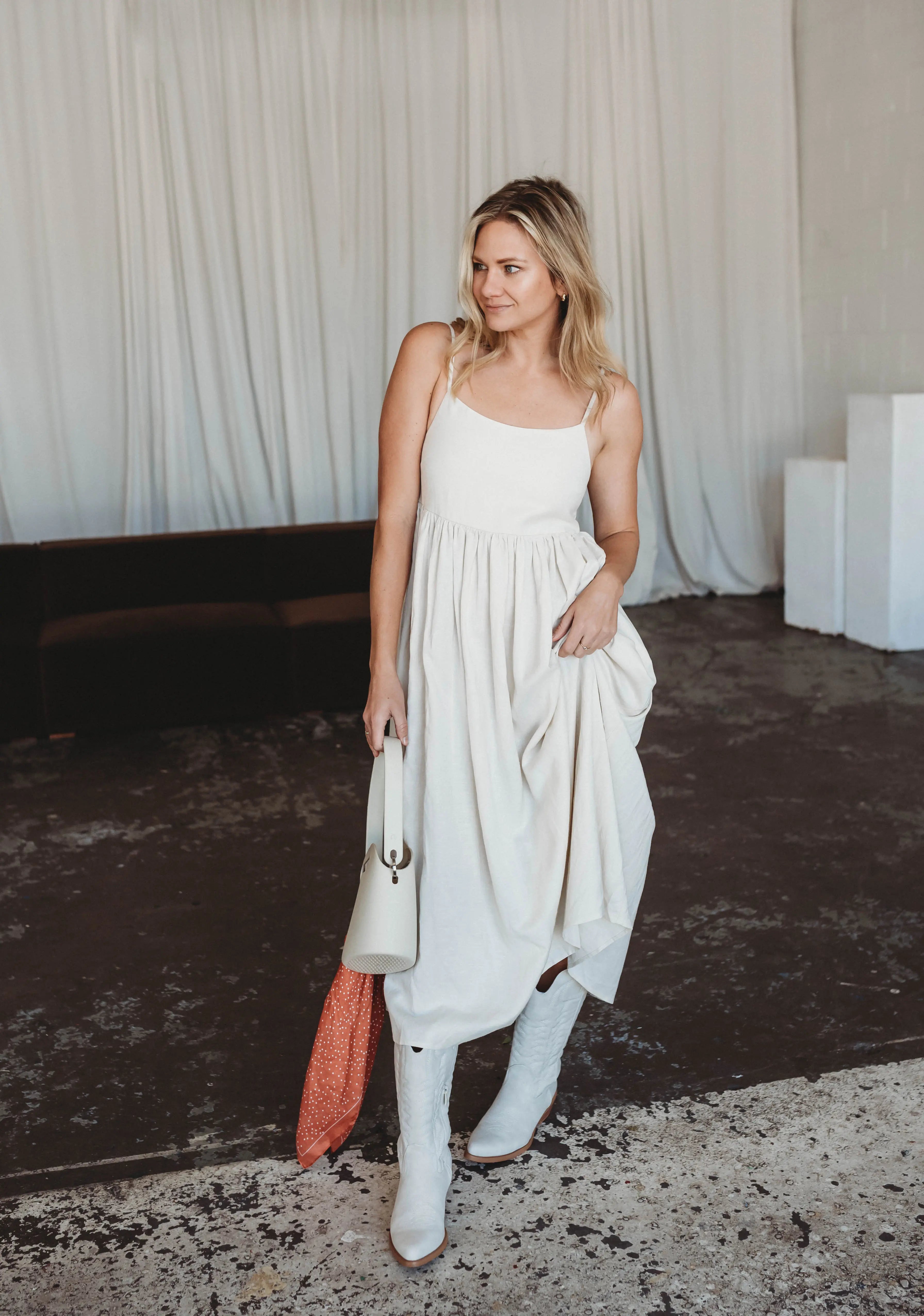 Romee Linen Dress - Women's "Ivory" FROM ZION